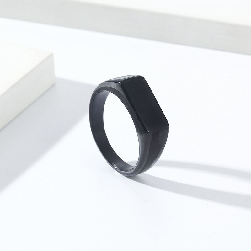 Gioielli da uomo e da donna, stile neutro e freddo, design semplice, anello con sigillo in acciaio al titanio, anello liscio senza genere_voghion.com