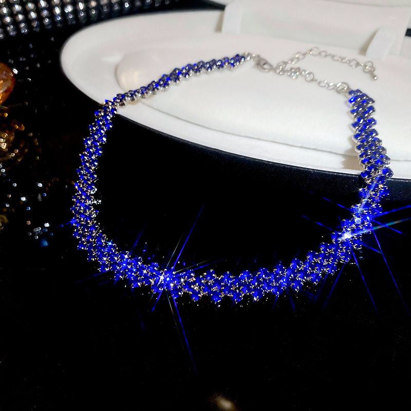 Semplice girocollo con diamanti, catena personalizzata rossa giapponese e coreana, collana alla moda, collana alla moda_voghion.com