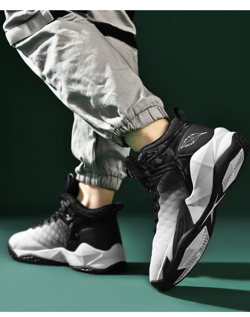 NIOHE Męskie codzienne wysokie buty do koszykówki na zewnątrz, cztery pory roku, praktyczne, profesjonalne buty sportowe_voghion.com