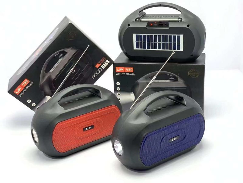 LP-V50 nov brezžični zvočnik Bluetooth, sončna plošča, polnilna svetilka, radijski globokotonec_voghion.com