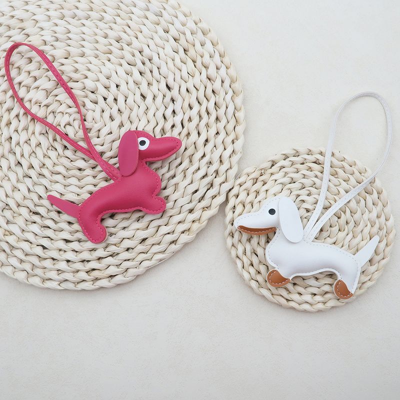 Pendentif teckel mignon bricolage lanière cuir chiot sac pendentif schnauzer couple voiture pendentif_voghion.com