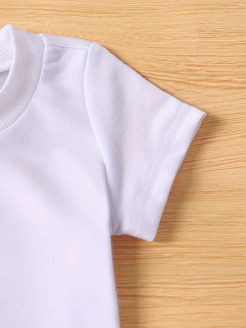 Cross Border INS Sommeranzug für Säuglinge und Kleinkinder im Bären-Print mit kurzärmeligem Oberteil und karierten Shorts_voghion.com