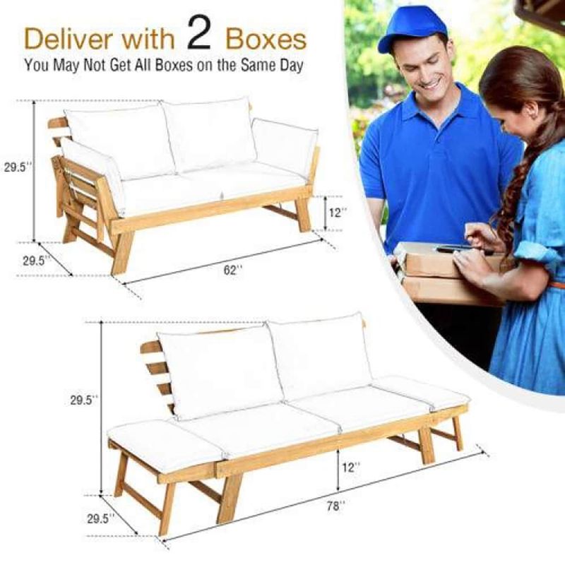 Adjustable Patio Convertible Sofa With Thick Cushion_voghion.com