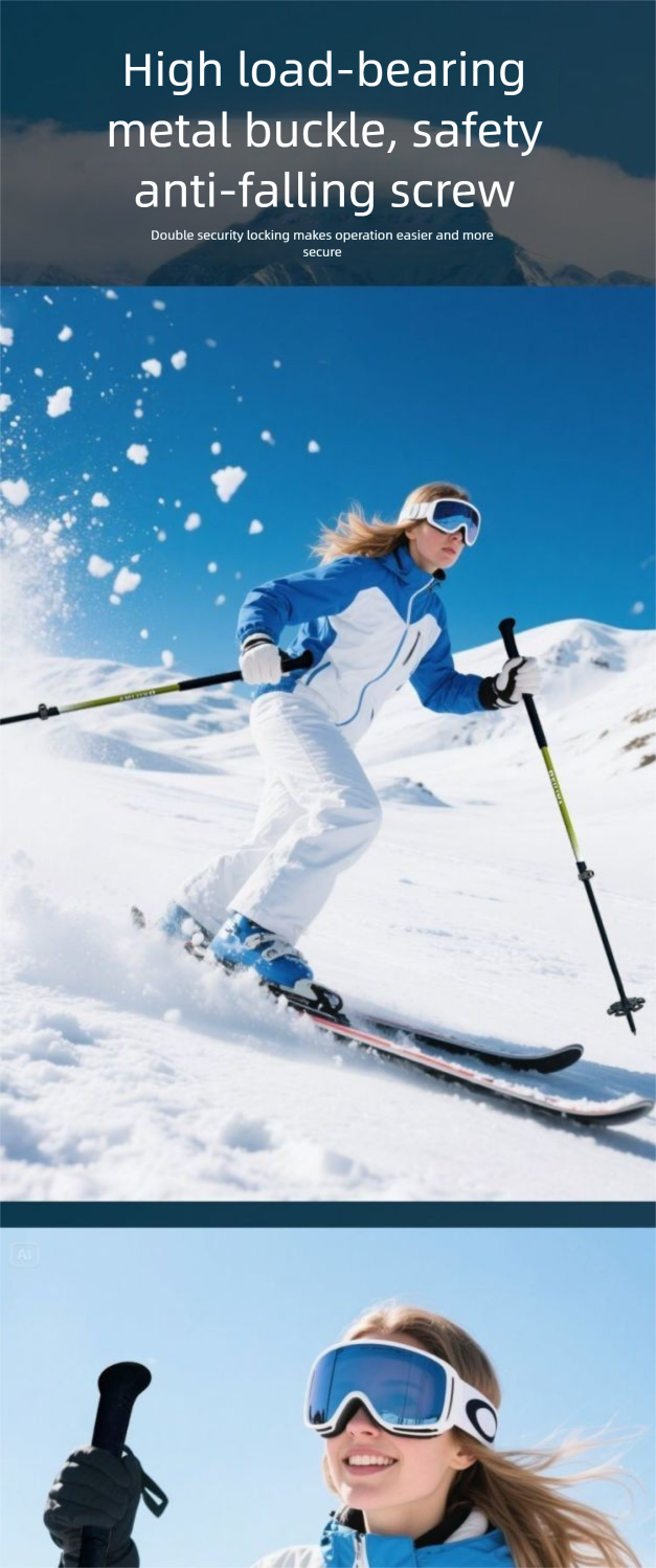 Bastoncini Qilima in lega di alluminio ad alta resistenza con fibra di carbonio 10K, telescopici, leggeri, unisex, per sci all'aperto, professionali_voghion.com