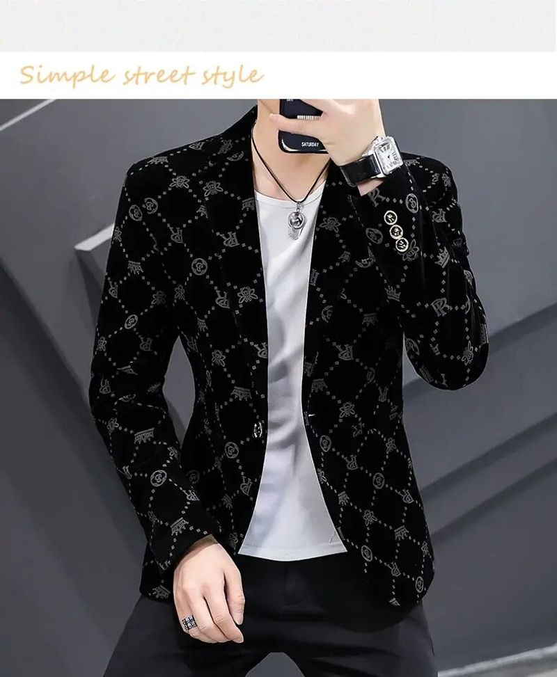 2022 Herbst Und Winter Herren Kleine Cord Einreihige Schlanke Anzug Profession Elle Jugend Business Freizeit Jacke_voghion.com