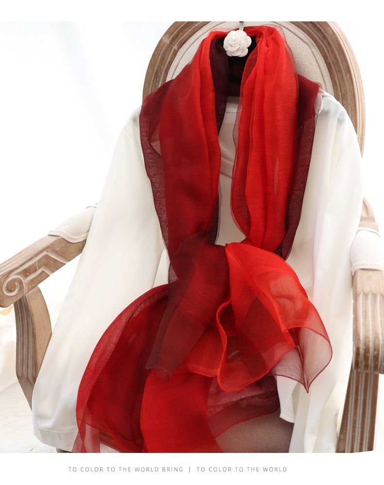 Sciarpa in lana di seta con nuova sfumatura Hangzhou, moda versatile collo caldo Sciarpa in seta di gelso da donna primaverile e autunnale_voghion.com