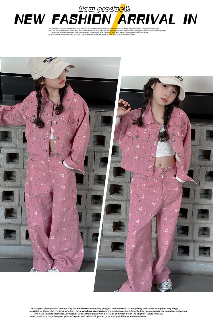 Kinderkleidung Mädchen Frühlingsanzug Große Kinder Dopamin Weite Beinhose Frühling Zweiteiliges Set_voghion.com