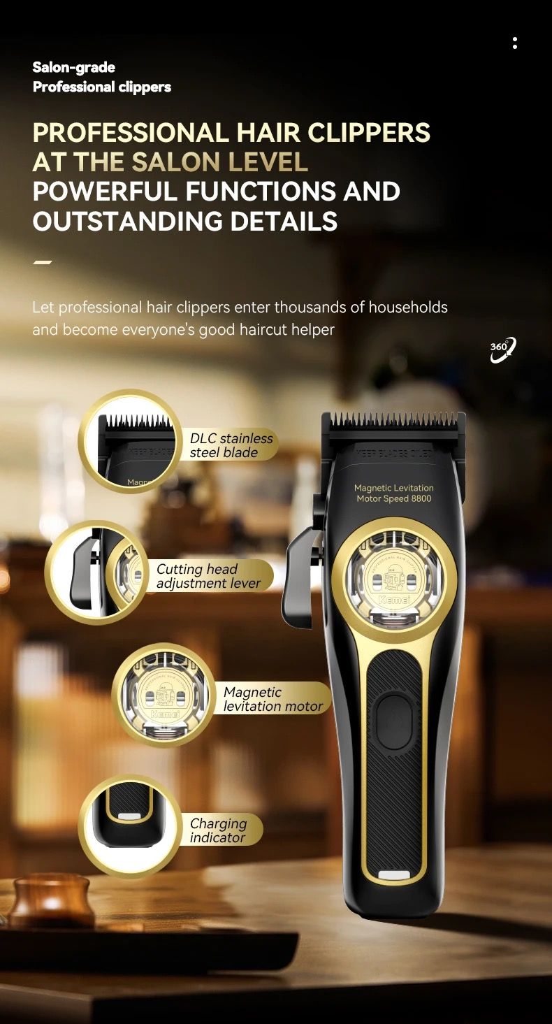 2373 Barber Fade Clippers Profesionalni akumulatorski prirezovalnik električni moški striženje las hine magnetni motor 8800RPM_voghion.com