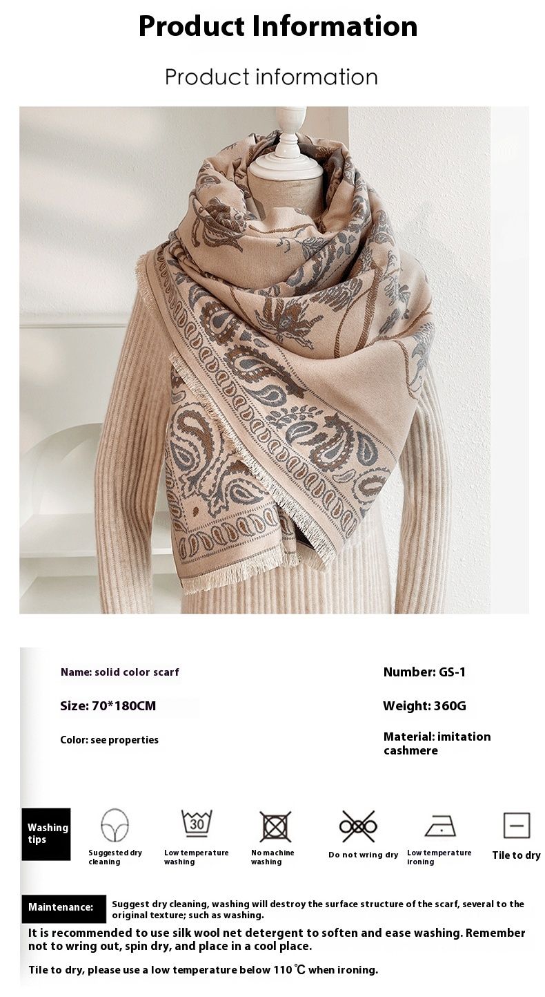 New Autumn And Winter Fashion Shawl For Office Nap Blanket Cashmere Scarf Printed Tassel Warm Scarf Star Style_voghion.com