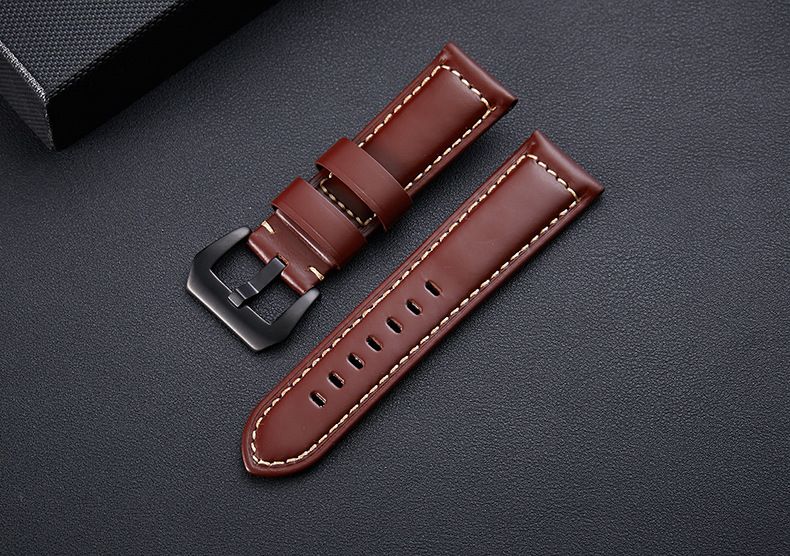 Premium Genuine Leather Watch Band For Men - Distressed Full Grain Cowhide, Rugged & Stylish, Fits 20mm To 26mm Watches_voghion.com