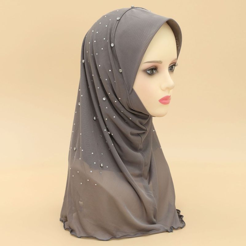 Vrouwen Hijab hete verkoop vrouwen effen kleur chiffon nagel diamant hete diamant sterren zachte rand pullover hoofddoek sjaal_voghion.com