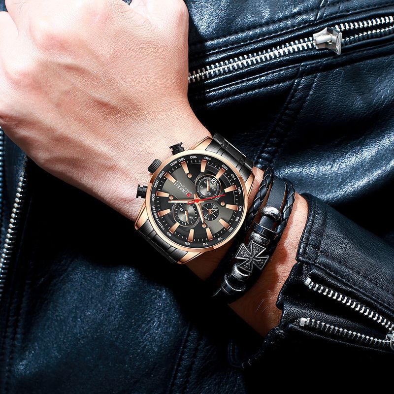 Curren 8351 Herren-Multifunktions-Quarzuhr mit Datumsanzeige, wasserdichte Armbanduhr mit rundem Zifferblatt für Business und Freizeit_voghion.com