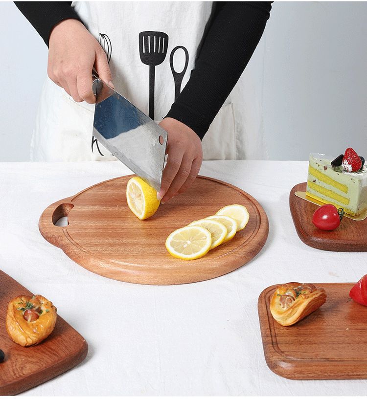 Wooden Serving Platter – Steak Board Pizza Tray & Dessert Plate For Home Dining_voghion.com