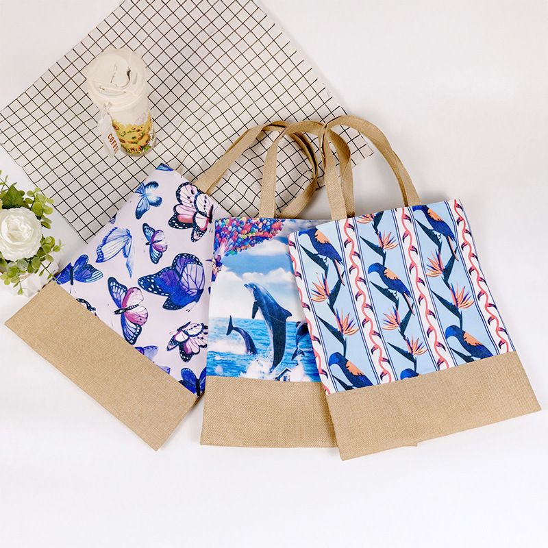 Borsa da viaggio a tracolla impermeabile in cotone e lino stampato, di grande capacità, da spiaggia, da donna, nuova e venduta_voghion.com