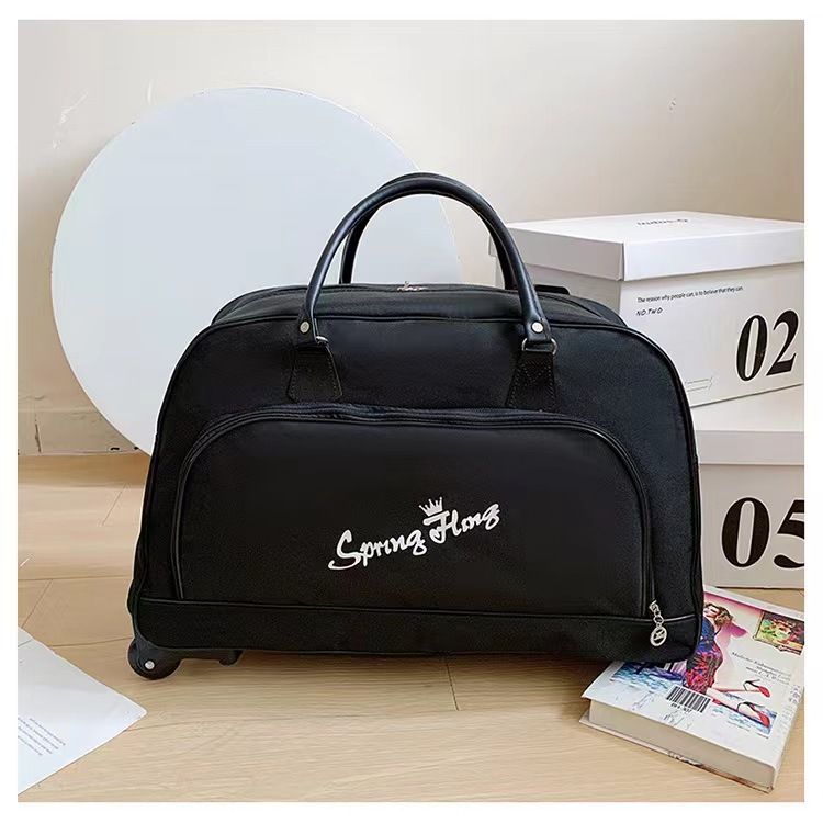 Sac de rangement pliable de grande capacité avec roulettes, sac souple et portable pour voyage, pour hommes et femmes_voghion.com