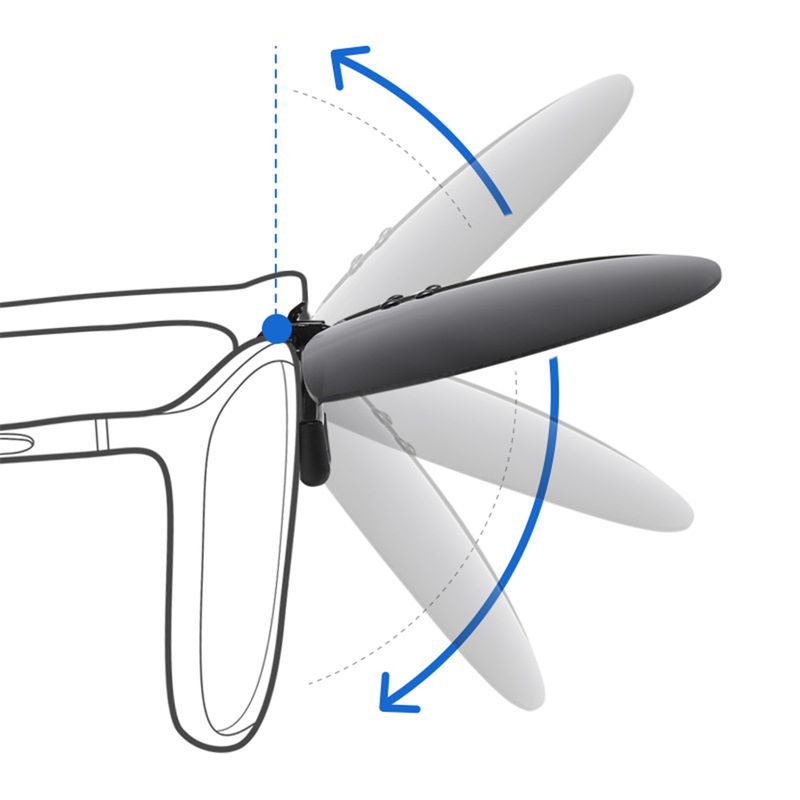 Lunettes de soleil polarisées à clipser pour homme VIVIBEE - Miroir bleu - Verres gris UV400 - Pour la conduite de nuit_voghion.com