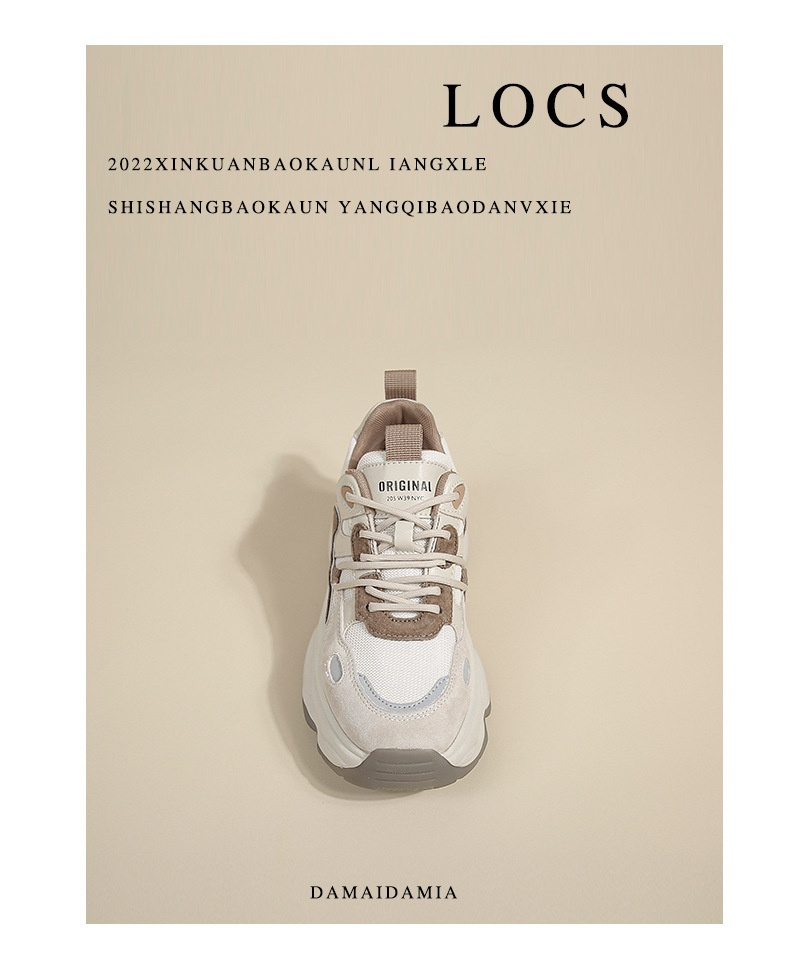 Dad's Shoes Women's Retro Thick Sole New Spring and Autumn Versatile Lace Up Casual Sports Shoes Women's Shoe Trend_voghion.com