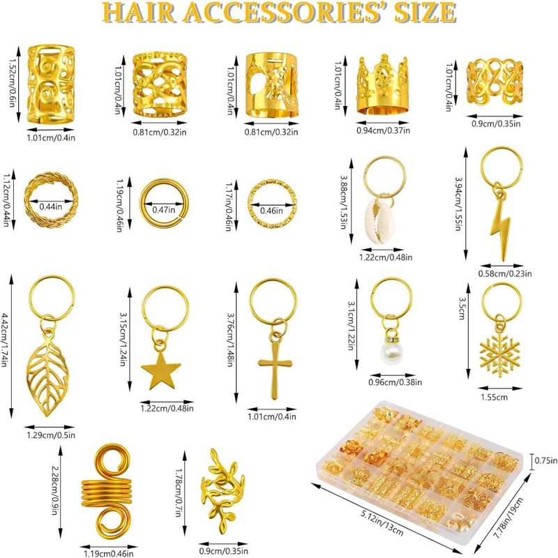245-Piece Fashion Leaf Tassel Braiding Clips, Metal Open Bohemian Dreadlock Decor Set_voghion.com