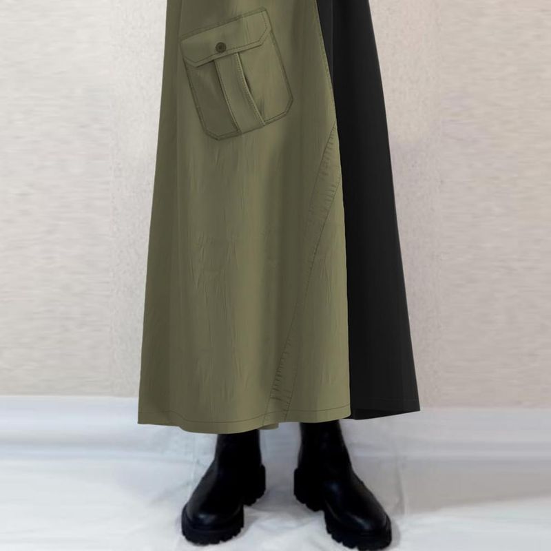 Hooded Color Block Long Sweater Dress For Women - Casual Oversized Pullover Tunic With Pockets (Black, S/M/L)_voghion.com