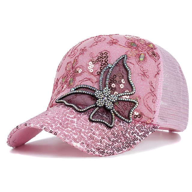 New Fashion Women's Cap Butterfly Flower Pendant Baseball Cap Female Outdoor Adjustable Streetwear Summer Trucker Hat_voghion.com