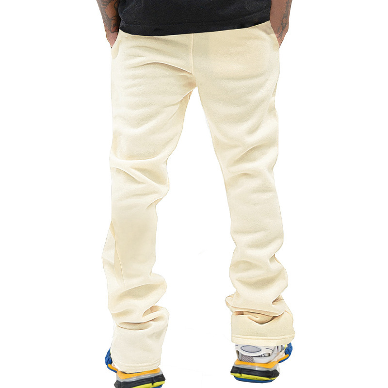 Flared Drawstring Long American Style Solid Color Slim Fit Men's Casual Pants Trendy_voghion.com