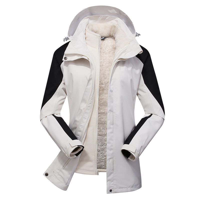 Giacca invernale 3 in 1 per uomo e donna, antivento, impermeabile, giacca da trekking staccabile, pile corallo spesso,_voghion.com