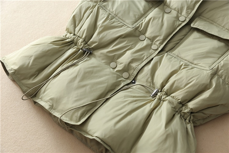 2023 New Light Down Vest Women Gilet corto Gilet caldo leggero antivento Cappotto da donna in piumino d'anatra bianco_voghion.com