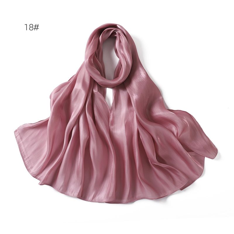 Unisex Solid color soft shimmering satin scarf women's scarf sunblock shawl Muslim_voghion.com
