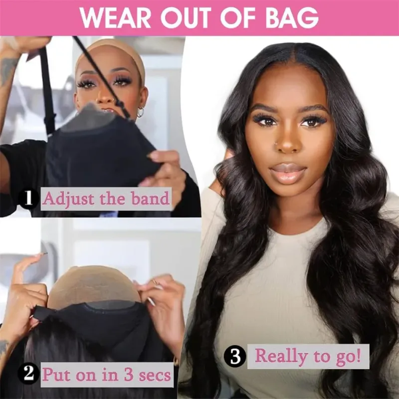 6X6 Brazilian Body Wave Human Hair Lace Frontal Full Lace Glueless Wig 13X4 HD Transparent Wig_voghion.com