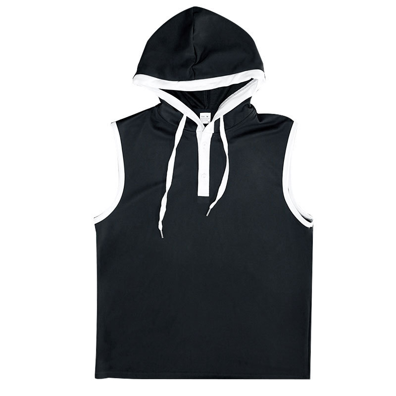 Sleeveless vest, shorts, T-shirt, solid color hooded tie up men's casual sports waffle set_voghion.com