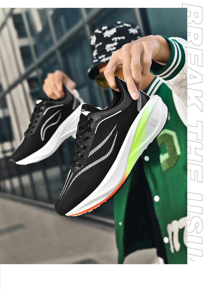 Ultra-light Full-palm Carbon Plate Anti-slip Running Shoes For Men, Breathable And Shock-absorbing Student Sports Shoes_voghion.com