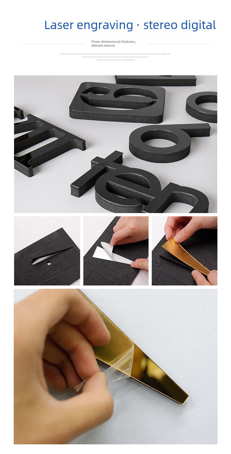 Gaismas diy sienas pulkstenis personalizēts mājsaimniecības bezperforators dekoratīvs sienas uzlīmes pulkstenis akrila pulkstenis vienkāršs digitālais sienas pulkstenis_voghion.com