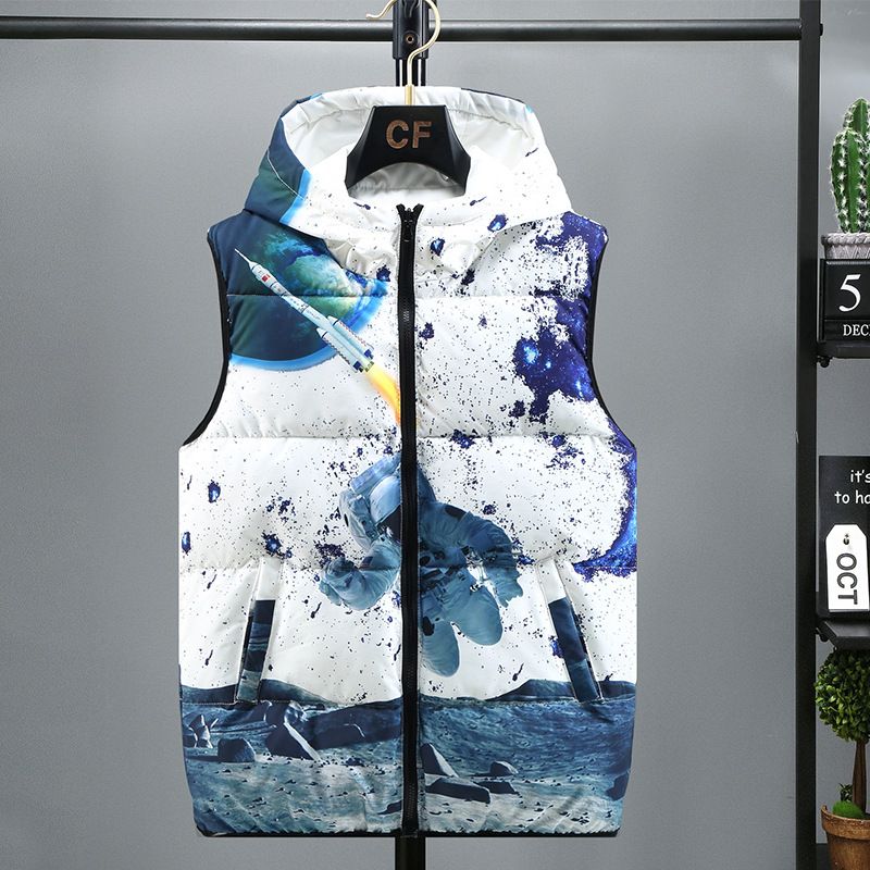 Men's Clothing Vest Men's Autumn And Winter Thickened Down Cotton Winter Waistcoat Jacket Youth Version Handsome Double-sided Vest Shoulder Vest_voghion.com