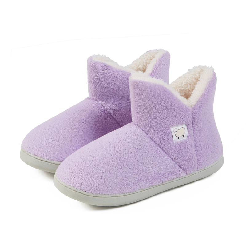 Warme winter zachte dikke zool hoge buis met pluche geheugen voor thuis postpartum schoenen, katoenen pantoffels_voghion.com
