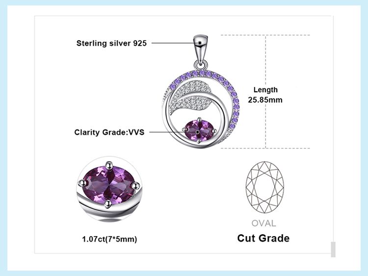 Gioielli in pronta consegnaPalace Leaf 1ct Alessandrite creata Zaffiro Sterg Sier Collana con ciondolo per donna Gioielli con pietre preziose Nessuna catena_voghion.com