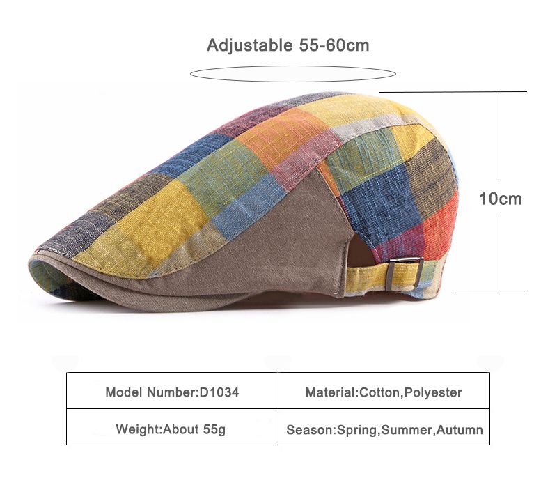 Nuovi arrivi Primavera Estate Berretti Cappelli Per Donna Uomo Multicolore Plaid Herringbone Berretti Duckbill Newsboy Cap Sottile Cabbie Ivy Cappello Piatto_voghion.com