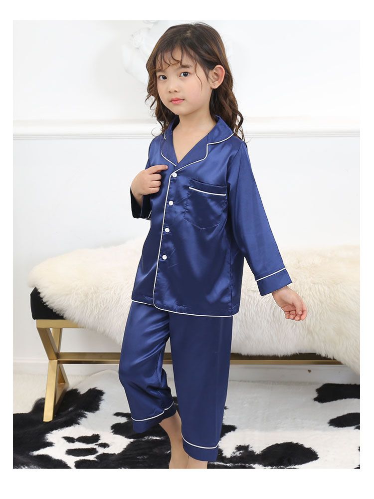 Roupas de bebê para meninas pijamas primavera seda gelo conjunto de homewear infantil pijamas para meninos adolescentes_voghion.com
