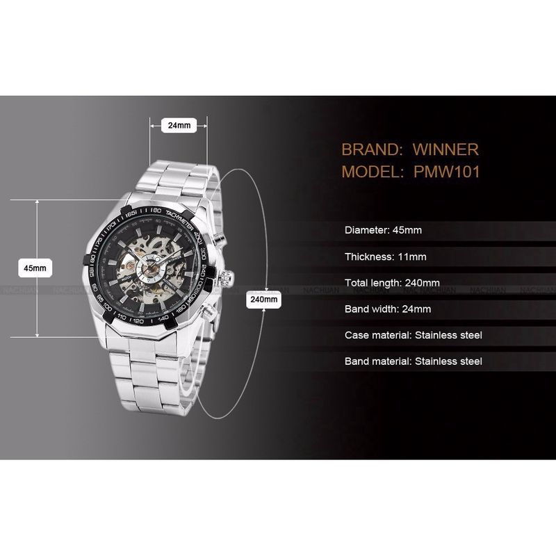 Originalus autentiškas, tuščiaviduris automatinis mechaninis laikrodis vyrams, vyriškas verslo laikrodis_voghion.com