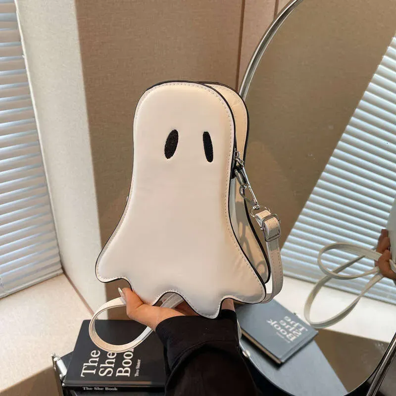 Borsa a tracolla divertente per telefono da donna a forma di piccolo fantasma di Halloween_voghion.com