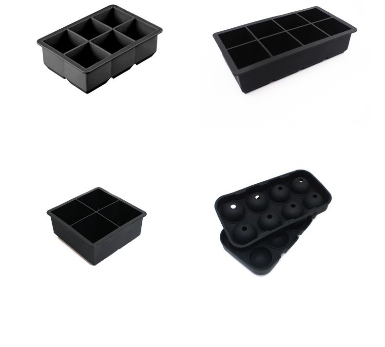 Aner Kichen Spezialitéit Tools Liewensmëttel Grad Black Ice Cube Schacht Fir Whisky Cocktailer Wiederverwendbar Sphär Äis Schimmel Mat Einfach Fräisetzung BPA Free Freezer Schacht_voghion.com