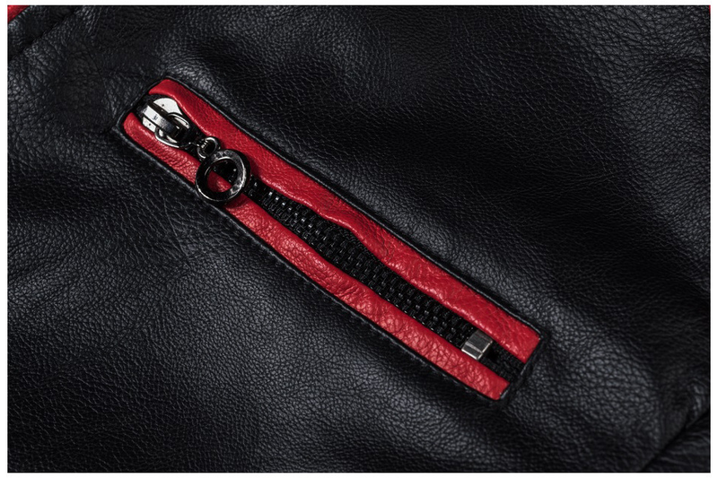 Men's Clothing leisure motorcycle patchwork leather jacket men's fashion stand up collar retro warm leather jacket_voghion.com