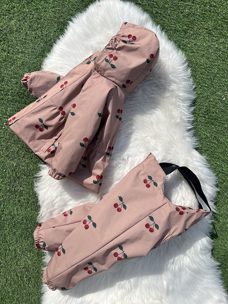 Girls' Spring Outfit Set - Floral Print Long Sleeve Top & Pants, Soft Pink & Neutral Tones, Comfortable & Stylish For Ages 3-8_voghion.com