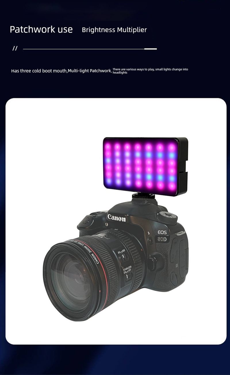 Mobile Phone Selfie Fill RGB Portable SLR Camera Photo Shooting Video Beauty Led Tofu Pocket Light_voghion.com