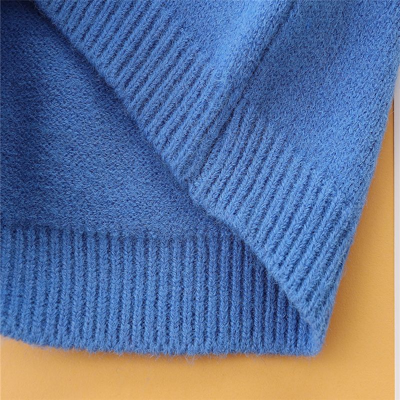 Veste polyvalente à la mode pour fille, version coréenne, printemps et automne, nouveau pull à col en V pour petite fille, haut à manches longues et boutonnage simple_voghion.com