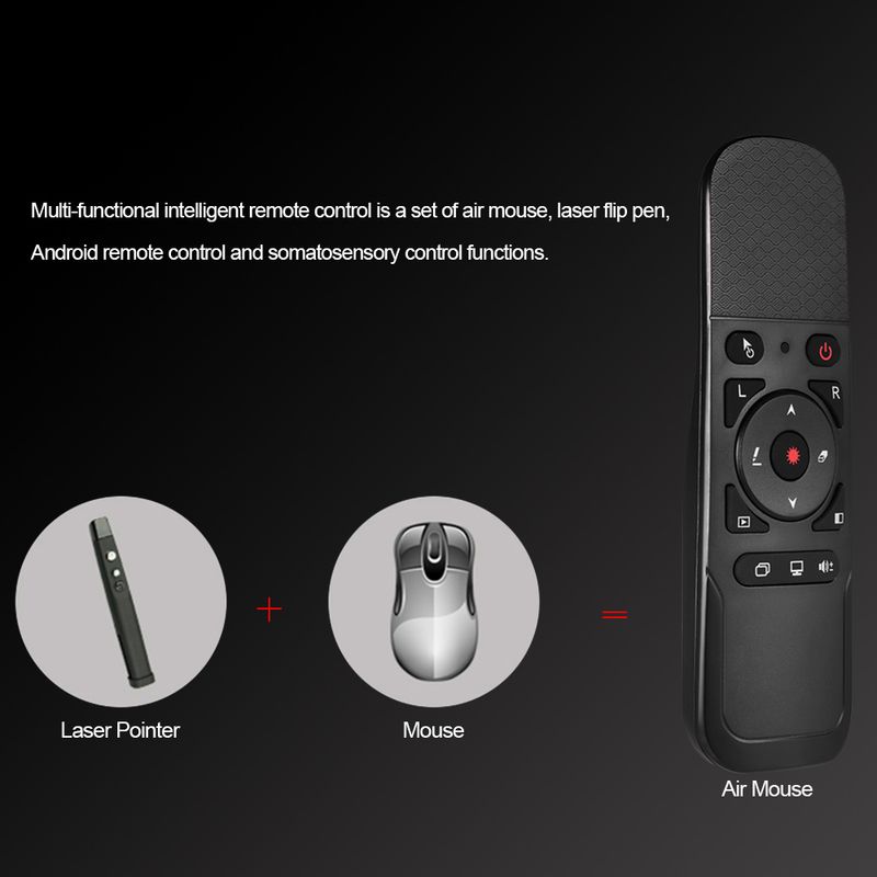 Pointeur Laser Air Mouse sans fil 2.4G, Gyroscope 6 Gxes, présentateur, télécommande pour présentation PPT_voghion.com