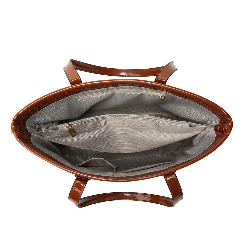 Women's Tote Bag Large Capacity Trendy Texture Crocodile Print Vintage Style Premium Large Capacity Upper Shoulder Tote Bag_voghion.com