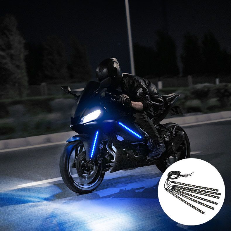 illuminazione d'atmosfera a LED per auto e moto di vendita calda, 6 strisce di luce per telaio, luce per piedi, barra luminosa ad alta luminosità_voghion.com