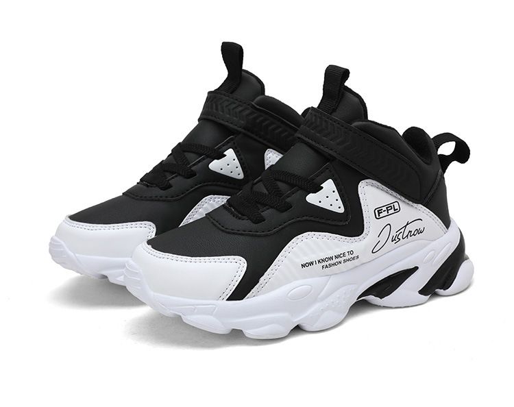 Otroški čevlji otroški čevlji fantovski športni copati 2024 novi usnjeni nepremočljivi srednji in veliki otroški dečki nosijo odporne košarkarske copate_voghion.com