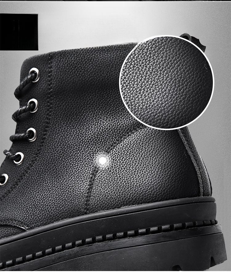 2025 New Arrival Men's Oversized High-Top Boots Riding Snow Boots Workwear-Style Short Boots_voghion.com