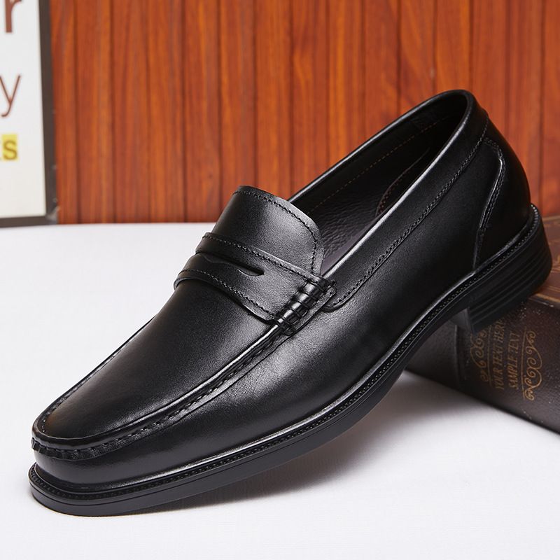 2025 Autumn And Winter Men's Genuine Slip-On Business Casual Leather Low Heel Comfortable Professional Work Shoes_voghion.com